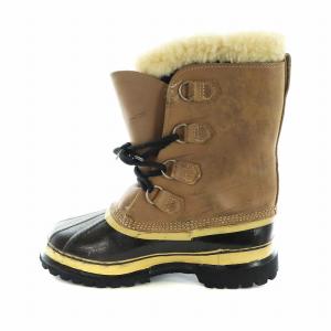 カリブー caribou スノーブーツ ショート レザー ラバー ロゴ ウィンター ムートン US9 27cm