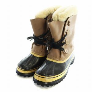 SOREL カリブー caribou スノーブーツ ショート レザー ラバー ロゴ ウィンター ムートン US9 27cm