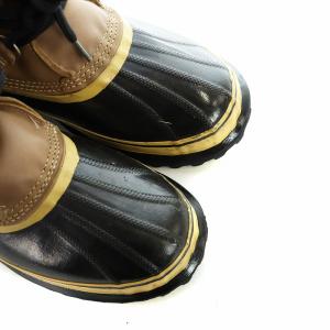 SOREL カリブー caribou スノーブーツ ショート レザー ラバー ロゴ ウィンター ムートン US9 27cm