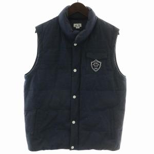 ゴルフウェア ベスト 中綿 ハイネック ロゴ 刺繍 ワッペン O/XG XL 紺 ネイビー /XZ GY18