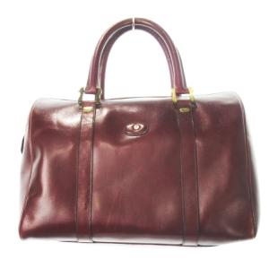 ハンドバッグ ボストンバッグ ミニ レザー ロゴ ゴールド金具 赤 レッド ワイン /CK11 GY18