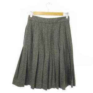 MARGARET HOWELL プリーツスカート ひざ丈 ウール シンプル 2 M グレー