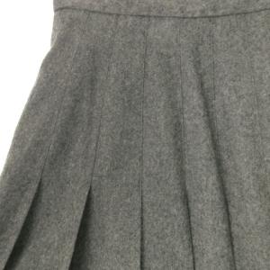 MARGARET HOWELL プリーツスカート ひざ丈 ウール シンプル 2 M グレー
