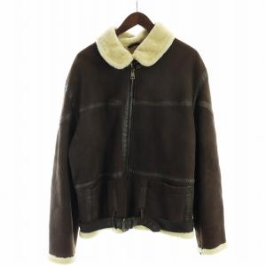 ムートン レザー フライト ジャケット 52 ブラウン