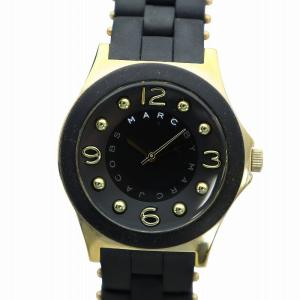 腕時計 ウォッチ クォーツ 黒文字盤 ロゴ ゴールド色 黒 ブラック MBM2540 GY11 /MQ