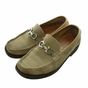 ローファー ビジネスシューズ スエード ラウンドトゥ ガンチーニ シルバー金具 ロゴ 8.5 26.5cm