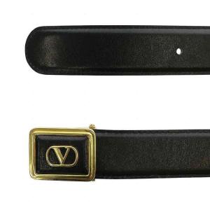 VALENTINO GARAVANI レザーベルト ブラック ゴールドバックル ベルト