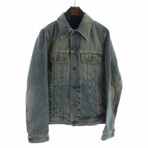 デニム ジャケット ジージャン Gジャン ステンカラー ジレ ライナー付き 46 S 青 ブルー GY18