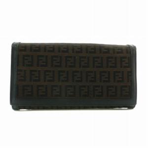 長財布 二つ折り キャンバス レザー ズッカ柄 総柄 茶色 ブラウン 2277 8M0000-038 /XZ