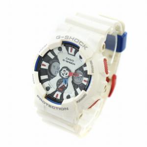 CASIO G-SHOCK 腕時計 ウォッチ クォーツ デイト カレンダー付き ロゴ アナデジ 白 ホワイト GA-120TR GY18