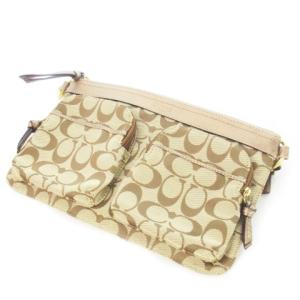 ウエストバッグ キャンバス 切替 レザー ミニ シグネチャー 茶 ブラウン /CK5 GY18