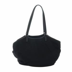 agnes b. トートバッグ ショルダー ナイロン レザー ロゴ 黒 ブラック GY18 /MQ