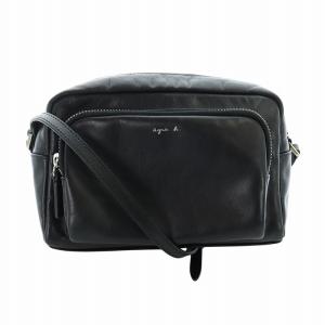 angele アンジェル レザーショルダー バッグ カメラ バッグ 斜め掛け 黒 ブラック GY18 /MQ