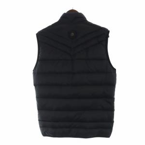 DIESEL ダウンベスト ジップアップ ロゴ スタンドカラー S 黒 ブラック GY18 /MQ