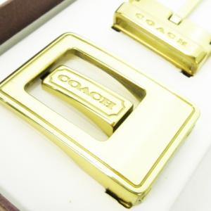 COACH バックル 2点セット ベルト ロゴ刻印 リバーシブル ベルト社外品 ゴールドカラー /CK3 GY18