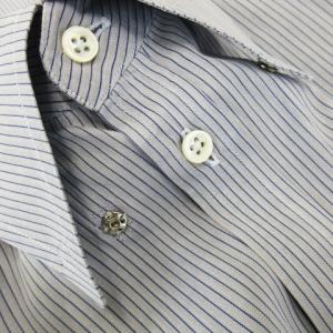 GIORGIO ARMANI ワイシャツ Yシャツ レギュラー 長袖 滑らか ストライプ 41 16 グレー