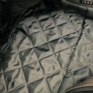 Theory シングルライダース ジャケット ダブルジップ ラム レザー 本革 羊革 裏キルティング 40 L 茶 ブラウン