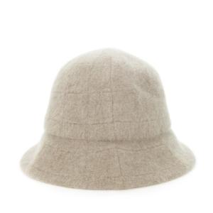 CA4LA 帽子 ハット ソフト帽 ウール アンゴラ混 ロゴ ワンポイント ふわふわ グレー /AH14 GY18