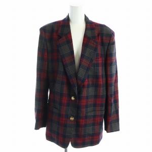 スポーツ SPORTS テーラードジャケット ブレザー ウール 総裏地 2B ノーベント チェック M