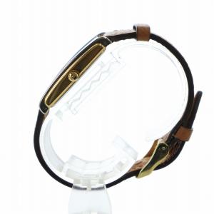 TISSOT ジャンク品 アールデコ スモセコ 腕時計 ウォッチ クォーツ スクエア ゴールド色 茶 ブラウン A282