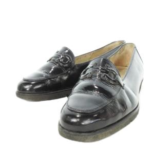 ローファー ローヒール レザー ガンチーニ 6 23cm 黒 ブラック /MN7 GY18