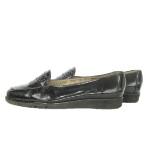 Salvatore Ferragamo ローファー ローヒール レザー ガンチーニ 6 23cm 黒 ブラック /MN7 GY18