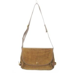 PATENTED redwall ショルダーバッグ スエード レザー うずら柄 総柄 茶 ブラウン /MN12