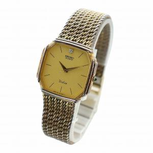 SEIKO ドルチェ Dolce ジャンク品 腕時計 ウォッチ クォーツ 石付き オクタゴン ゴールド色 7731-5000