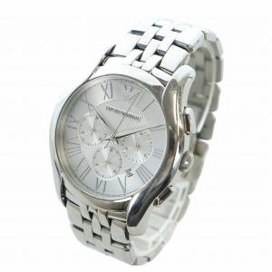 EMPORIO ARMANI 腕時計 ウォッチ クォーツ クロノグラフ カレンダー付き ロゴ ローマン ラウンド シルバー色 AR-1702