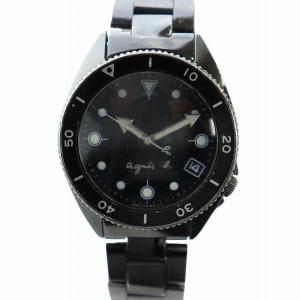 腕時計 ウォッチ クォーツ カレンダー付き 黒文字盤 ロゴ 黒 ブラック V742-8060 GY11