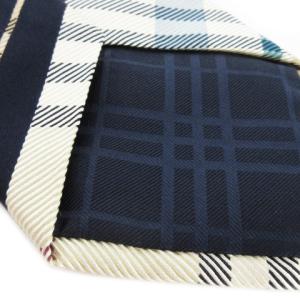 BURBERRY LONDON ネクタイ レギュラー シルク 絹 総柄 チェック ベージュ 紺 ネイビー /CK18 GY18