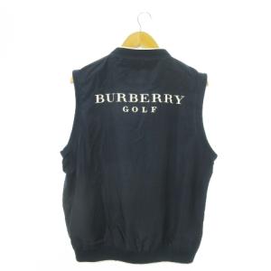 BURBERRY GOLF ベスト プルオーバー Vネック プリント ロゴ ピステ スポーツ ゴルフ L 紺 ネイビー /AO8 GY18