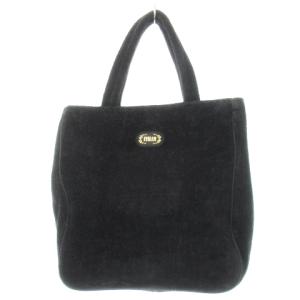 FEILER ハンドバッグ シュニール織 パイル 花柄 牡丹 ロゴ 黒 ブラック /CK11 GY18