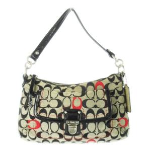 ハンドバッグ ワンハンドル 2way ショルダーバッグ キャンバス レザー シグネチャー ロゴ 黒 ブラック