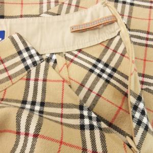 Burberry's BLUE LABEL フレアスカート ひざ丈 ベルトデザイン ノバチェック 38 M ベージュ /AH1 GY18