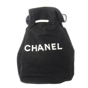 ノベルティ ハンドバッグ ワンショルダー 巾着 2way リュック キャンバス ロゴ 黒 ブラック /CK5