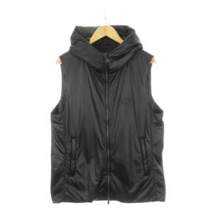 中綿ベスト フーディー ダブルジップ 大きいサイズ XXL 黒 ブラック /AH11 GY18