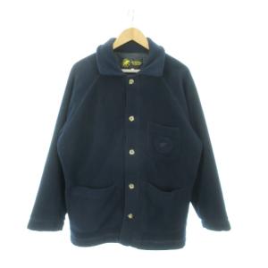 フリースジャケット ラグランスリーブ 総裏地 ロゴ 刺繍 XL 青 ブルー /MN3 GY18