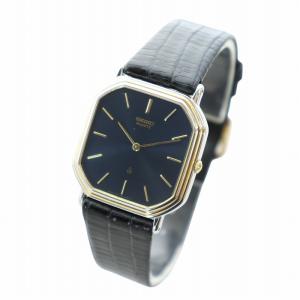 SEIKO シャリオ Chariot 腕時計 ウォッチ クォーツ 黒文字盤 ロゴ ゴールド色 5930-5600 GY18