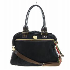 ブリーフケース ショルダーバッグ 2WAY ナイロン レザー ロゴ 黒 ブラック 90212 GY18