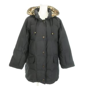 ダウンコート ジップアップ フーディー 裏ハウスチェック M 黒 ブラック /AO7 GY18