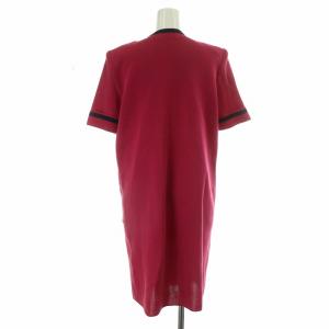 YVES SAINT LAURENT ヴィンテージ レトロ ワンピース ロング 半袖 金ボタン M ピンク 紺 ネイビー /MP GY18