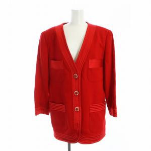 VALENTINO GARAVANI ヴィンテージ セットアップ 上下 ジャケット タイトスカート 長袖 ミドル 総裏地 サテン切替 46 赤