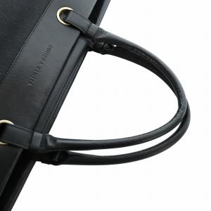 BOTTEGA VENETA トートバッグ ハンドバッグ  BV ロゴ モノグラム キャンバス レザー 総柄 黒 ブラック GY11