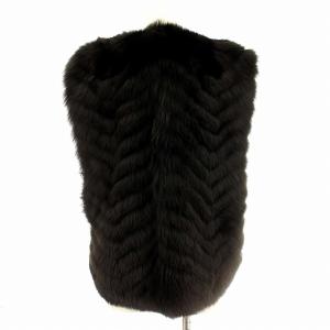 SAGA FOX 金サガロイヤル 毛皮 ベスト フォックス ファー 顔付き F 黒 ブラック /G MT GY18