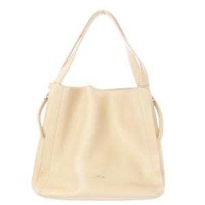 ハンドバッグ トートバッグ レザー 本革 ロゴ ベージュ /AO17 GY17