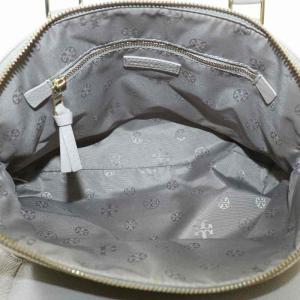 TORY BURCH ハンドバッグ ショルダー 2WAY シボ革 レザー Wファスナー ロゴ ゴールド金具 ベージュ /XZ