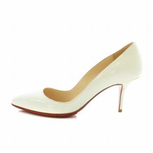 Christian Louboutin パンプス エナメル レザー ポインテッドトゥ ピンヒール 36 23cm 白 ホワイト