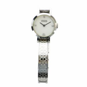 COACH 腕時計 バングルウォッチ クォーツ ラインストーン シェル文字盤 ロゴ シルバー色 0227 GY18