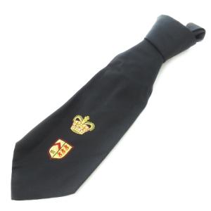 ネクタイ レギュラー シルク 絹 王冠 エンブレム ロゴ 刺繍 黒 ブラック /CK23 GY18